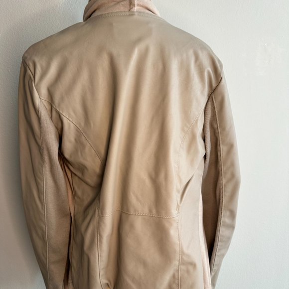 BlankNYC Drape Mixed Knit and Leather Moto Jacket - Picture 3 of 4